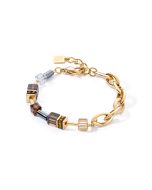 Bransoletka Coeur de Lion GeoCUBE® Chunky Chain złoto-brązowa 4524/30-1116