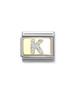 Nomination Composable Gold 18K brokatowa litera "K" 030291/11