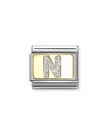 Nomination Composable Gold 18K brokatowa  litera "N" 030291/14