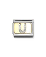 Nomination Composable Gold 18K brokatowa  litera "U" 030291/21