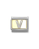 Nomination Composable Gold 18K brokatowa litera "V" 030291/22