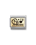 Nomination Composable Gold 18K I LOVE MUSIC 030166/46