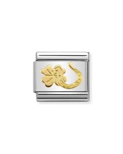 Nomination Composable Gold 18K Podkowa z koniczynką 030149/34