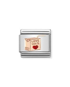 Composable Rose Gold Soczek z serduszkiem i napisem Love 100% 430202/09