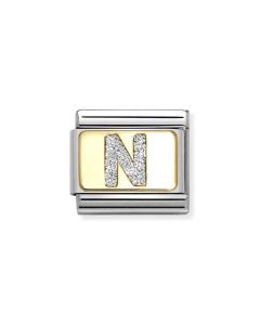 Nomination Composable Gold 18K brokatowa  litera "N" 030291/14