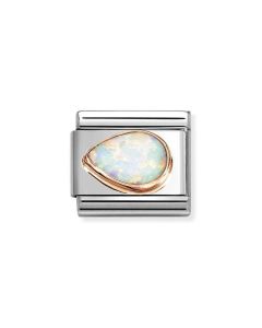 Nomination Composable Rose Gold 9K biały opal kropla - lewa 430513/07