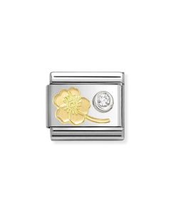 Nomination Composable Gold 18K & Silver 925 niezapominajka z białą cyrkonią 630301/04