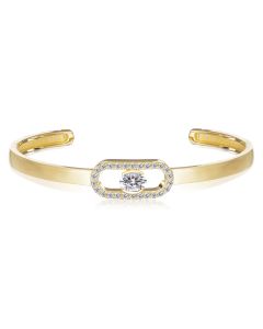 Bransoletka srebrna pozłacana bangle Sif Jakobs Ellisse SJ-BG2360-CZ-YG